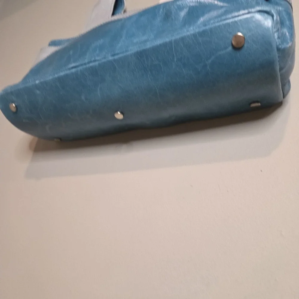Roberta Gandolfi Italy Leather Handbag Blue Bow Satchel Tote NWT Luxury Designer